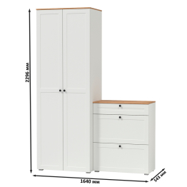 Шкаф двудверный для прихожей и обувница Остин