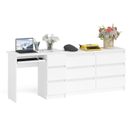 Домашние кабинеты, Комод Мори МК-1200 6 ящиков и компьютерный стол МС-6 три ящика справа