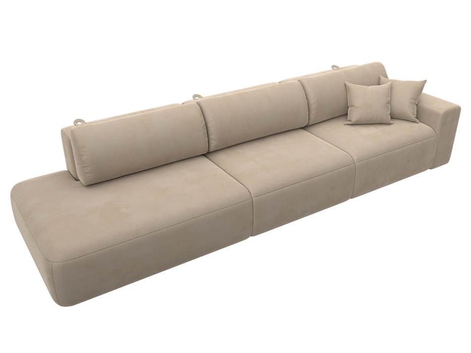 Диваны еврокнижки, Диван прямой Лига-036 Модерн Лонг подлокотник справа, велюр