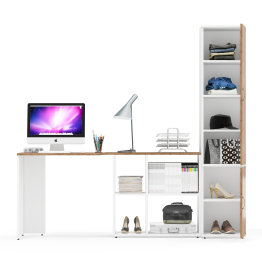 Пенал с полками и компьютерный стол-трансформер Лидер-8