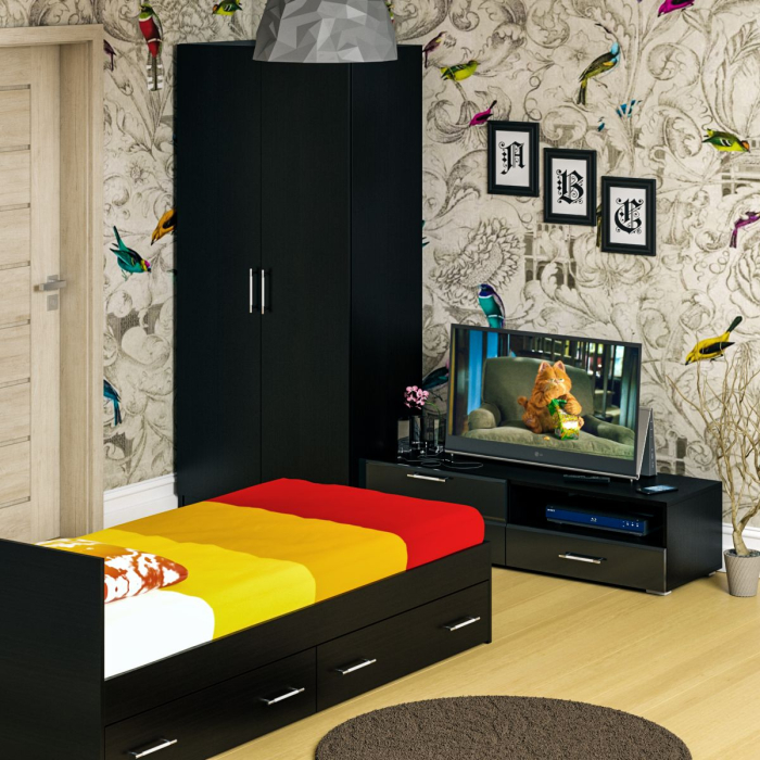 Спальные гарнитуры, Спальня Стандарт № 3 с кроватью 900 с ящиками