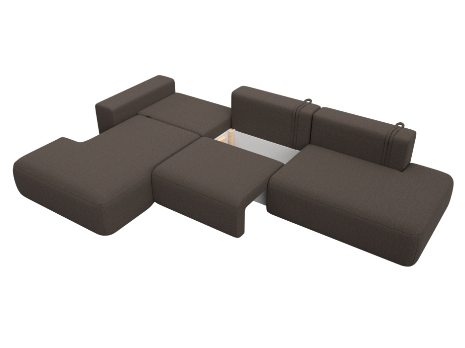 Диваны угловые в гостиную, Диван угловой Лига-036 НПБ Модерн Лонг левый угол, рогожка Амур