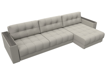 Диван угловой с декором Лига-049 НПБ Лонг, рогожка Амур