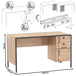 Письменный стол с комодом Моби Брюс