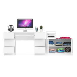 Двухтумбовый компьютерный стол Мори МС-2 с широкой тумбой на 900