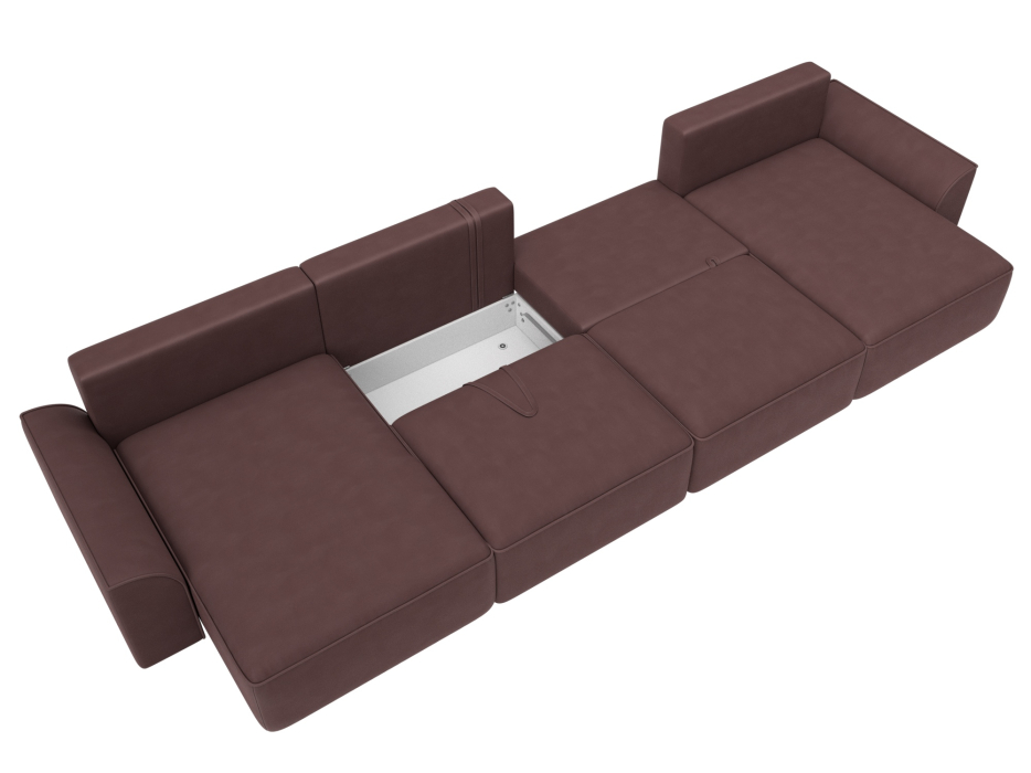Диваны прямые со спальным местом, Диван п-образный Лига-048 НПБ лонг, замша JOLY