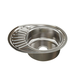 Мойка овал 45х57 (0,8) прав, с сифоном ДЕКОР