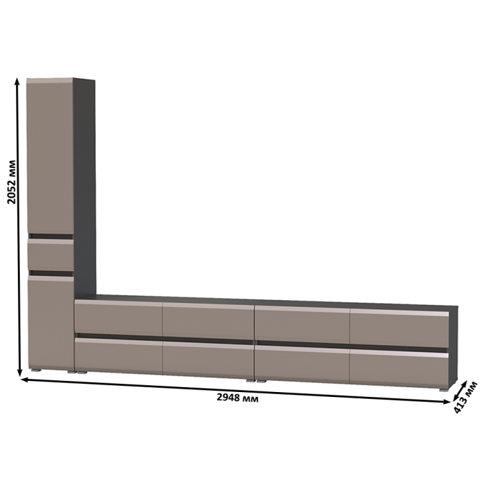 Стенки для гостиной, Стенка модульная Сидней № 132