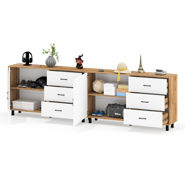 Комоды, Тумба-комод с двумя дверками и шестью ящиками 122-1504