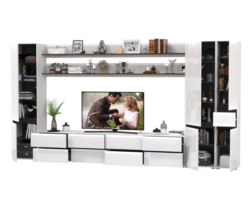 Стенки для гостиной, Стенка для гостиной модульная Сидней комплектация № 117