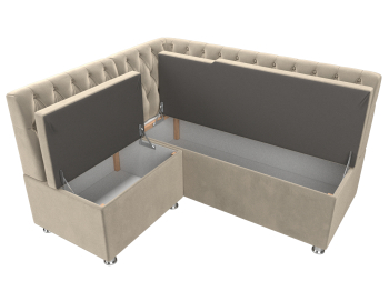 Кухонный угловой диван Мирта левый угол, микровельвет