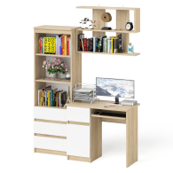 Прямые компьютерные столы, Рабочее место из стола компьютерного МС-1 левый со стеллажоми и настенной полкой Мори