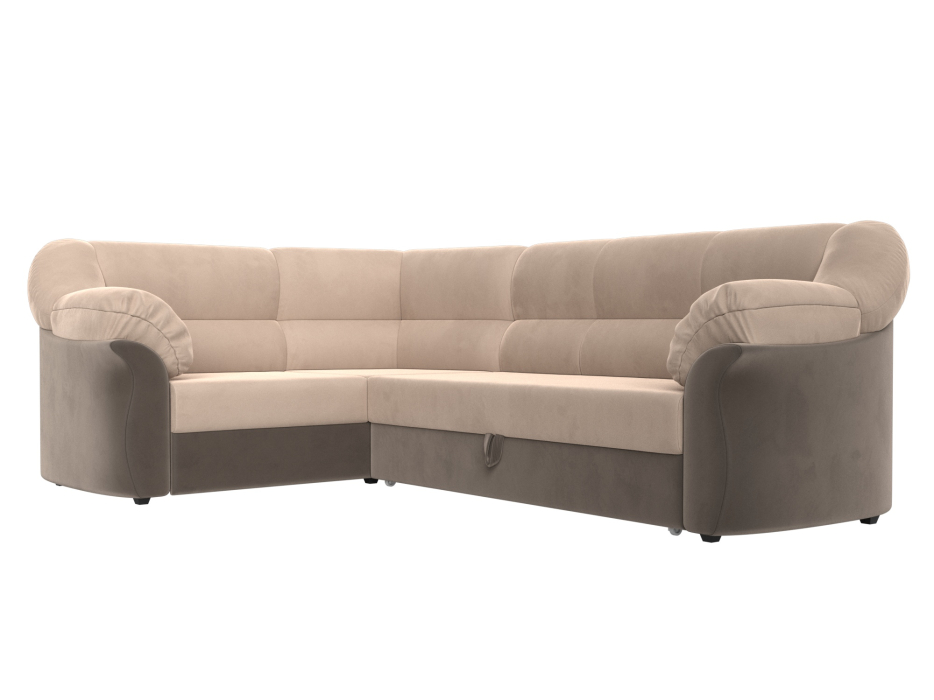 Диваны угловые в гостиную, Диван угловой Карнелла левый угол, велюр