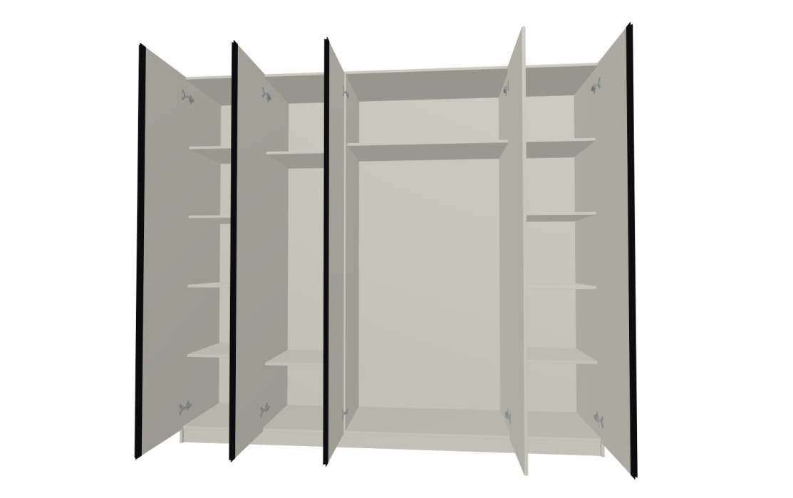 Шкафы распашные, Спальня Букле Шкаф 5-дв (штанга+полки)