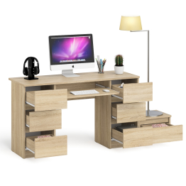 Компьютерный двухтумбовый стол Мори с дополнительной тумбой