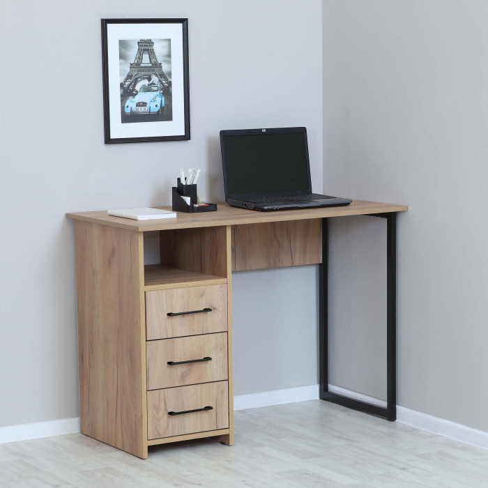 Прямые, Стол письменный с тумбой на метал.каркасе