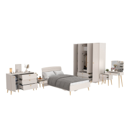 Спальный гарнитур Афина в цвете кашемир серый с кроватью на 1200