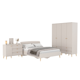 Спальня Афина Сп-18 кровать 1600 с комодом и двумя шкафами