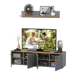 Две тумбы с дверками и навесная полка Остин