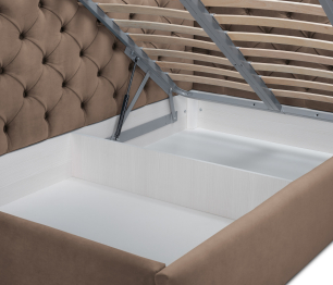 Кровать с мягким изголовьем угловая Оливия 1200 с подъемным механизмом, микровелюр