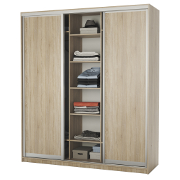 Шкаф-купе 3-х дв. Премиум с полками и со штангами 180х60х220