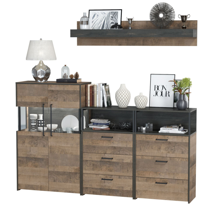 Стенки для гостиной, Набор мебели в гостиную с подсветкой серии Трувор № 9