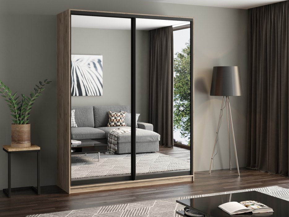 Шкафы-купе, Шкаф купе 2-х дверный АЙСБЕРГ ЛОФТ 180 /зеркало