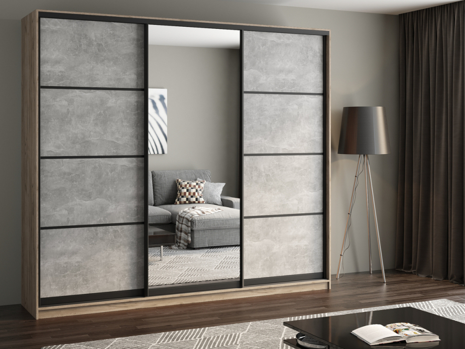 Шкафы-купе, Шкаф купе 3-х дверный АЙСБЕРГ ЛОФТ 250 +зеркало