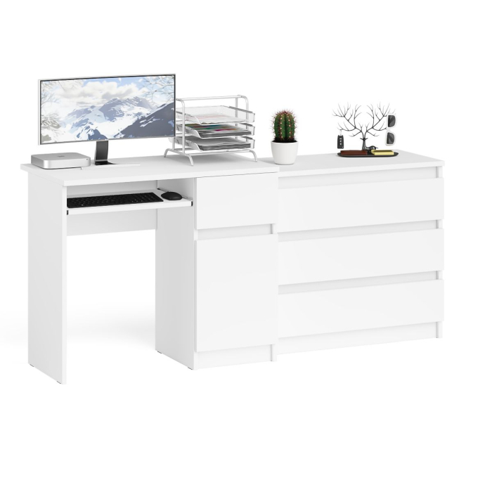 Домашние кабинеты, Стол компьютерный МС-1 правый с комодом на три ящика 800 Мори