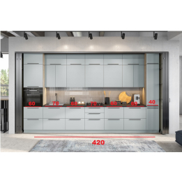 Кухня модульная Этна. Комплект 4.2 м, софт грей