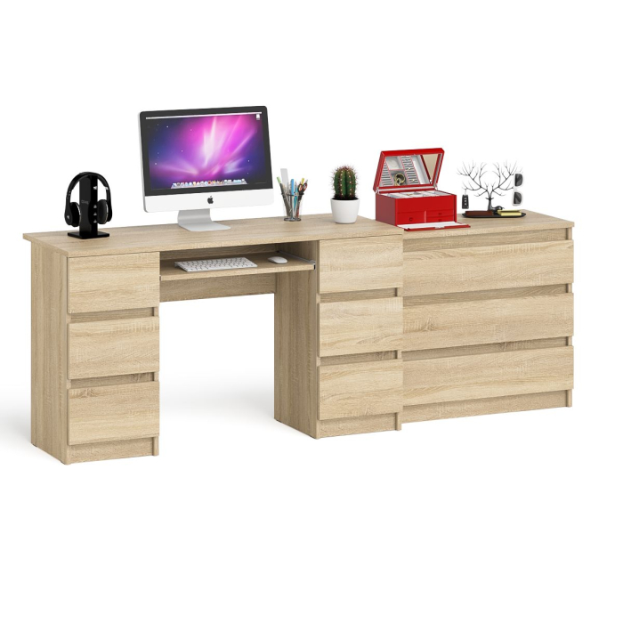 Компьютерные столы, Комод три ящика Мори 800.1 и стол компьютерный две тумбы МС-2