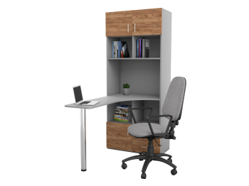 Письменный стол-стеллаж, корпус ПЛАТИНА