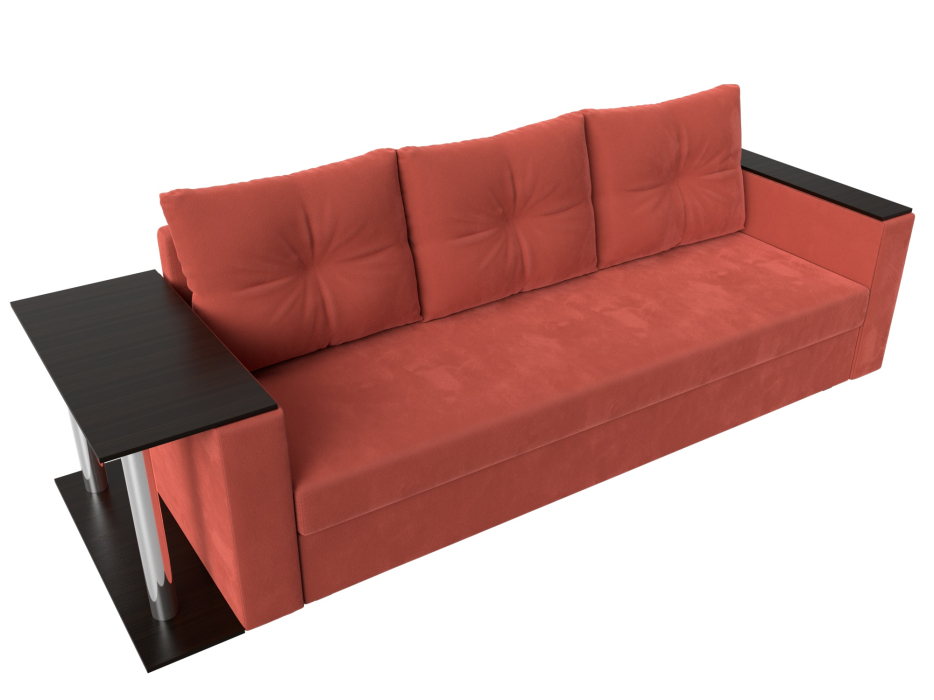 Диваны еврокнижки, Диван прямой Атланта со столом слева, микровельвет