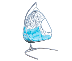 Подвесное кресло Leset Рико, каркас Серый металлик, подушка Бирюза яркая