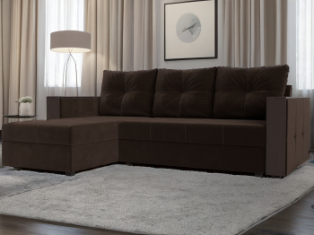 Угловой диван Валенсия Лайт левый угол, микровельвет