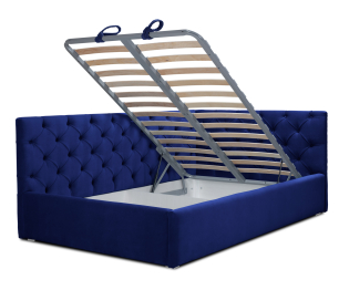 Кровать с мягким изголовьем угловая Оливия 900, микровелюр