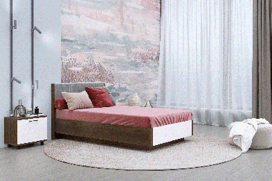 Модульная система Грейс Кровать КР-4011  Гикори Джексон Темный