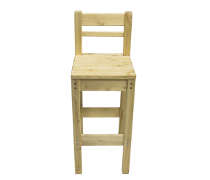 Стул барный из массива с высокой спинкой