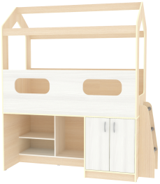 Кровать чердак ДС-12  Дуб Молочный