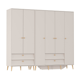 Набор шкафов Афина из шкафа 4-х дверного и шкафа 2-х дверного универсальная сборка