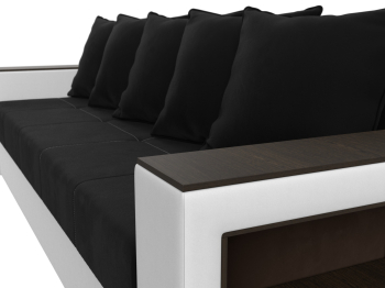 Диван прямой Дубай Лайт полки справа, микровельвет/экокожа