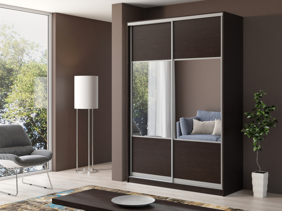 Шкафы-купе, Шкаф купе 2-х дверный Айсберг 170 комбинированный