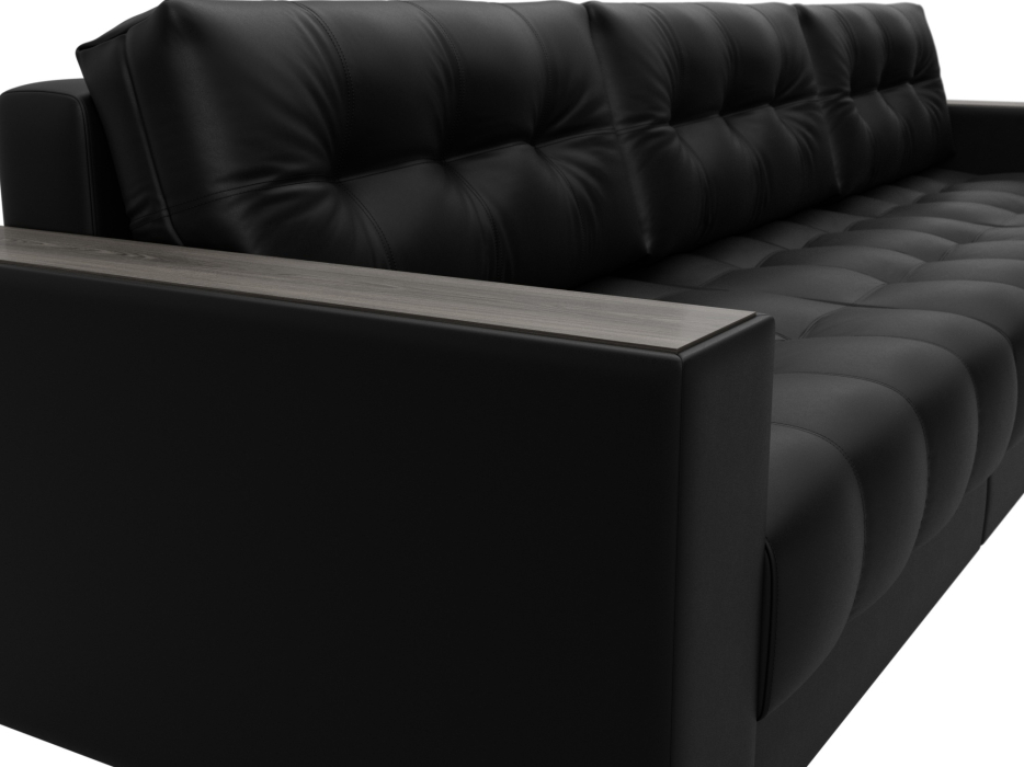 Дизайнерские диваны для гостиной, Диван прямой с декором Лига-049 НПБ Лонг, экокожа GRIFON