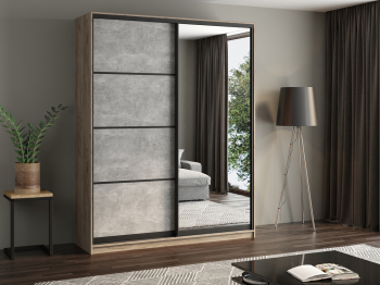 Шкаф купе 2-х дверный АЙСБЕРГ ЛОФТ 180 +зеркало