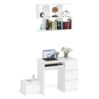 Прямые компьютерные столы, Компьютерный стол Мори МС-6 ящики справа с навесной полкой 900 и тумбой с ящиком