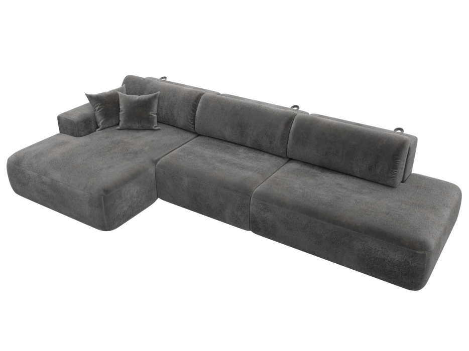 Диваны угловые в гостиную, Диван угловой Лига-036 НПБ Модерн Лонг левый угол, велюр TOWER