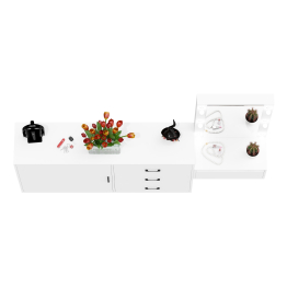 Стол косметический навесной с подсветкой и комод 122-1504