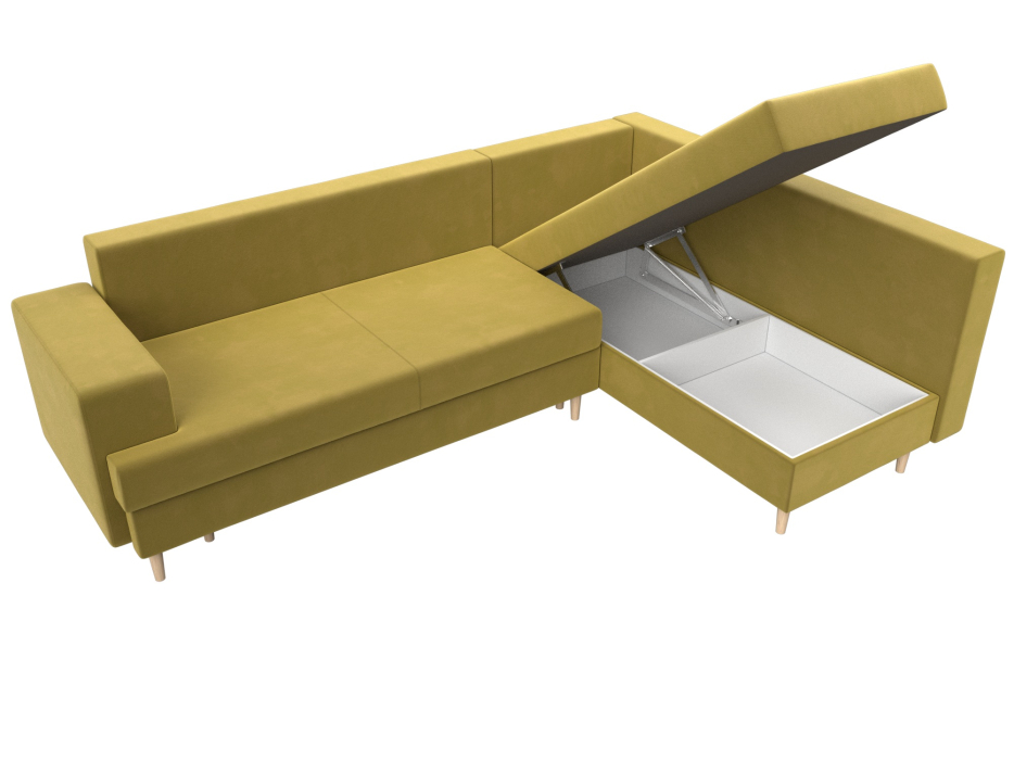 Диваны угловые в гостиную, Диван угловой Сильвана правый угол, микровельвет