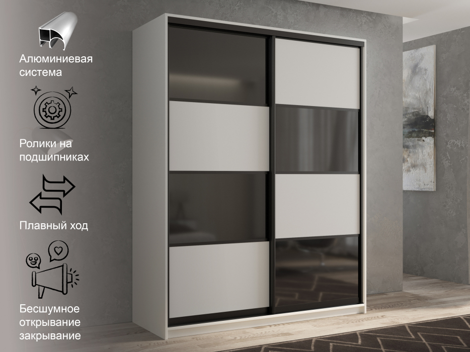 Шкафы-купе 2-х дверные, Шкаф-купе 2х дверный Кааппи 13 120х60