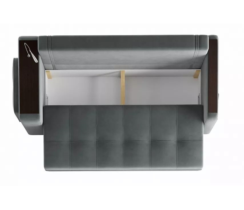 Диваны с ящиком для белья, Диван-кровать прямой Smart 4 пуф слева Велюр